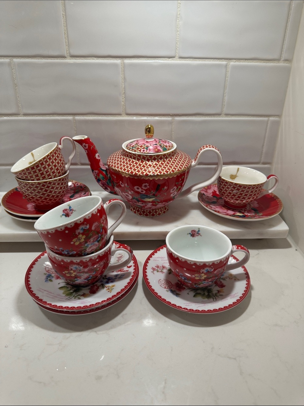 Mix of Maxwell Williams Silk Road & Dora Papis Les Fleurs Cottagecore. Whimsy